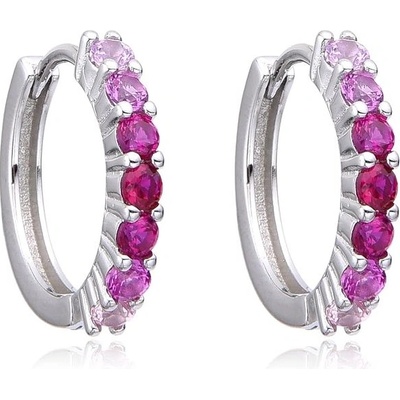 Jan Kos jewellery stříbrné náušnice s červeným kamenem MHT-3