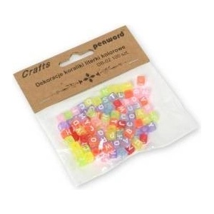 Penword Decoration beads DB-02 Colorful letters 6x6mm 100 pieces