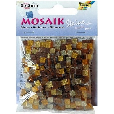Folia Mozaikové kamienky trblietavé, 5 x 5 mm hnedá