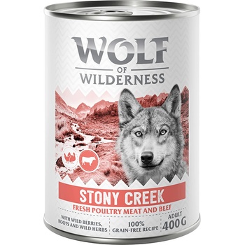 Wolf of Wilderness 400г Stony Creek Adult Wolf of Wilderness, консервирана храна за кучета - птиче месо с говеждо, без зърно