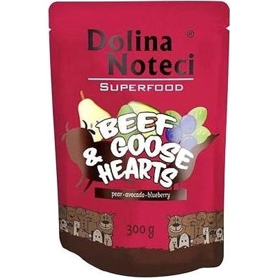 DOLINA NOTECI SUPERFOODS hovädzie a husie srdiečka vrecko pre psov 300 g