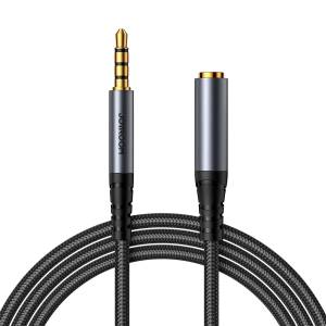 JOYROOM AUX кабел Joyroom, 3.5mm мини жак (мъжки) към мини жак (женски), 1.2m (SY-A09 Black)