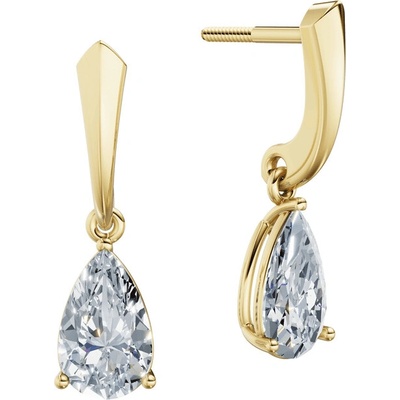 DF dámske náušnice 6424, žluté zlato s laboratorními diamanty o celkové váze 2.00 ct VS1/F