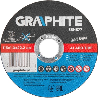 Graphite Rezacie kotúče 115 x 1,0 x 22,2 mm 55H577 10 ks
