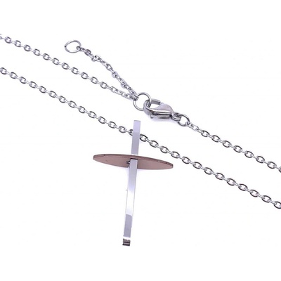 Jan Kos jewellery Řetízek s přívěskem z oceli kříž 12112392
