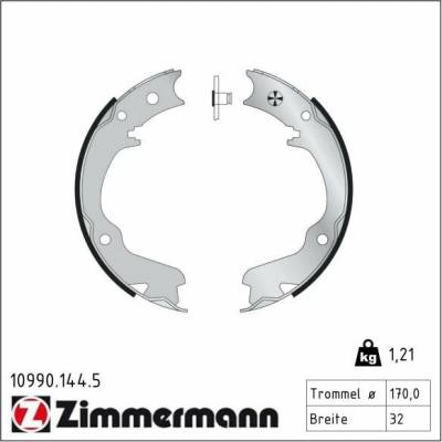 Sada brzd. čeľustí parkov. brzdy ZIMMERMANN 10990.144.5
