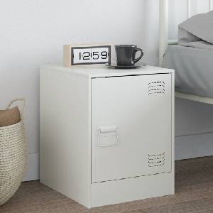 vidaXL Нощно шкафче, бяло, 34, 5x39х44 см, стомана (841617)
