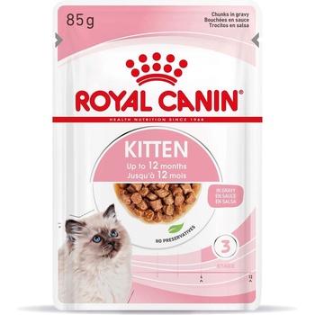 Royal Canin Kitten Gravy 85g - Пълноценна мокра храна със сос в пауч за подрастващи котенца до 12 месеца