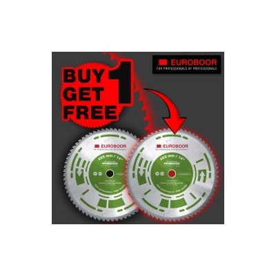 Euroboor Промоция 2 за 1: Циркулярен диск 355 mm (25.4) 66T (x2.4) за стомана и алуминий (130.355/66M PROMO)