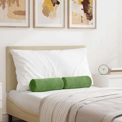 vidaXL Възглавници валяци 2 pcs Светло зелено Ø 15 x 40 см (42014288)