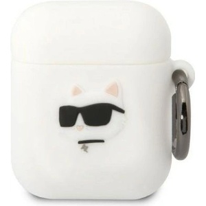 Karl Lagerfeld Кейс Karl Lagerfeld KLA2RUNCHH за AirPods 1/2, бял / бял, Silicone Cho (3666339087920)