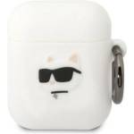 Karl Lagerfeld Кейс Karl Lagerfeld KLA2RUNCHH за AirPods 1/2, бял / бял, Silicone Cho (KF001471-0)
