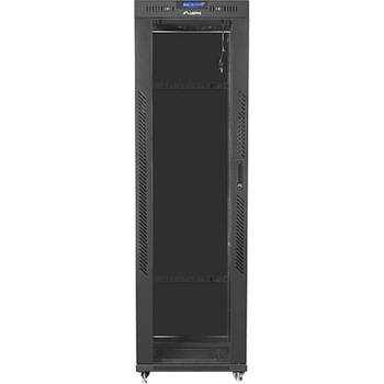 Lanberg rack cabinet 19" free-standing 42U/600x1000 (flat pack) with glass door lcd black v2 (FF01-6042-12BL)