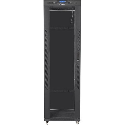 Lanberg rack cabinet 19" free-standing 42U/600x1000 (flat pack) with glass door lcd black v2 (FF01-6042-12BL)