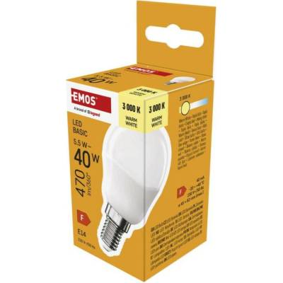 Emos LED žiarovka Basic Mini Globe E14 5,5 W 40 W 470 lm Teplá biela ZL1F22