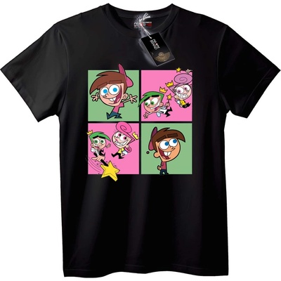 NOONEBRAND Тениска с герои от Fairly OddParents - XS, Black