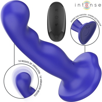 Intense Shorty Vibrator with Suction Cup & Remote Control Blue