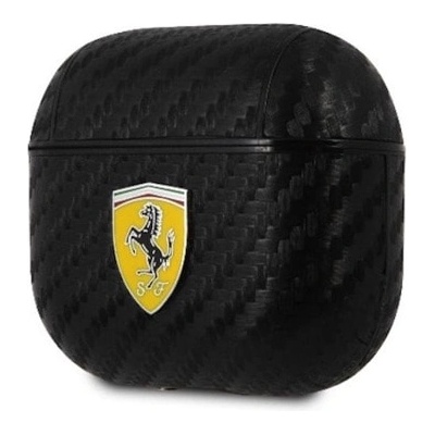 Ferrari Предпазители Ferrari PU Carbon Leather Case, за Apple Airpods 3, кожен кейс, черен (FESA3CABK)