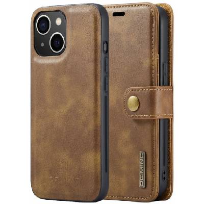 2в1 свалящ се флип кейс за iPhone 15 - кафяв (85357)