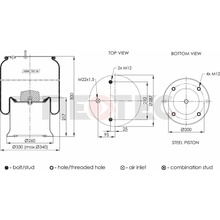 Vzduchový měch SAF komplet ABM76034C47