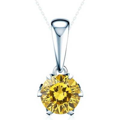 SAVICKI Висулка The Journey: бяло злато, жълт лабораторен диамант