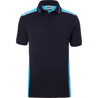James & Nicholson polokošile Color JN 858 krátký rukáv pánská Navy/tyrkysová