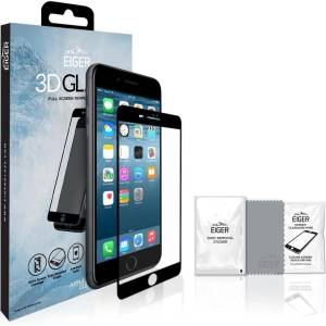 Eiger Удароустойчив Протектор за iPhone 8/7/6 Plus, Eiger 3D Glass, Черен (EGSP00125)