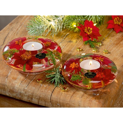 Gilde Gilde Svietnik na čajovú sviečku Ufo Mini Christmas Flower, 4 cm