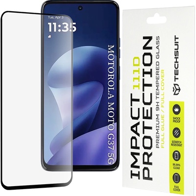 Techsuit Стъклен протектор за Motorola Moto G37 / G37 Power / G47 - 111D Full Cover - Techsuit - Черен