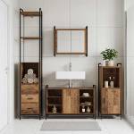 vidaXL Комплект шкафове за баня 3 бр. Старо дърво 40 x 36 x 181 см (3444565)
