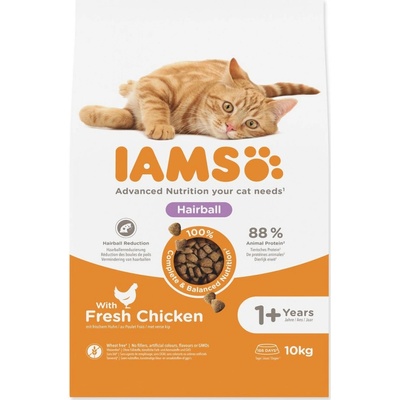 IAMS Cat Adult Hairball Chicken 10 kg