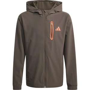Adidas Детско яке за тренировка adidas Kid's Hooded Tech Woven Jacke Training jacket - Shadow Olive / Dusky Orange - размер 128 (EU) (704-6097-0311)