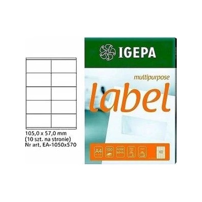 Igepa Group Mondi LABELS A4 IGEPA 105 X 57.0 MM WHITE (100)