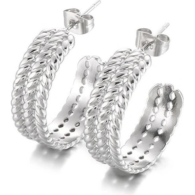 Impress Jewelry ocelové náušnice půlkruhy Vangel stříbrné 2312121707183277
