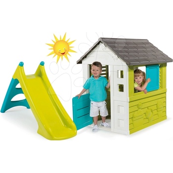 Smoby set domček Pretty Blue a šmykľavka Toboggan XS