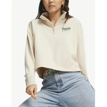 PUMA Team Half-Zip Crew Top Beige