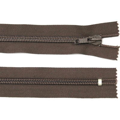 Spirálový zip no.7 nerozepínací 18cm tmavě hnědý