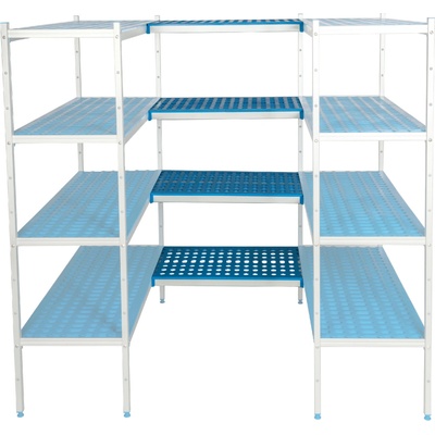 ALUSHELF Hliníkový-polypropylenový spojovací regál, 3-patrový, 1110x500 mm 3P-115+12UM