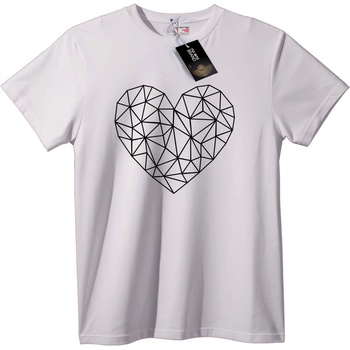 NOONEBRAND Тениска Геометрично сърце - 5XL, White