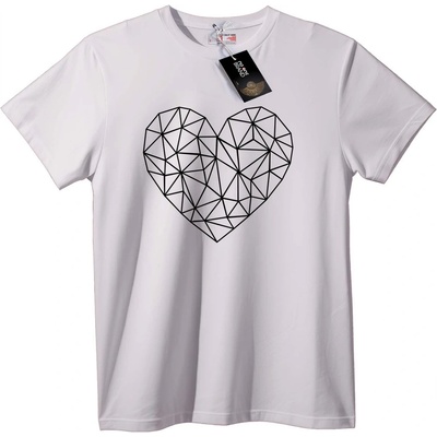 NOONEBRAND Тениска Геометрично сърце - 5XL, White