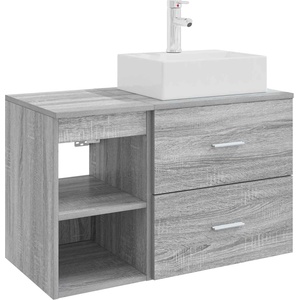 vidaXL Комплект мебели за баня 2 бр. Сив Сонома Инженерна дървесина (3403893)