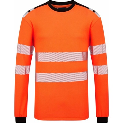 Portwest MODAFLAME PW3 FR736 Pánske nehorľavé tričko s dlhým rukávom oranžová/čierna XXL