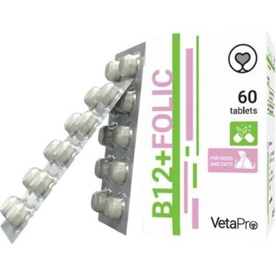 VetaPro B12 + Folic výživový doplnok pre psy a mačky 60 tabliet