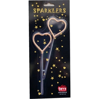 Prskavky ve tvaru srdce zlaté srdíčka 2 ks / 16,5 cm Valentýn Svatba YIWU1 EP-8010-G