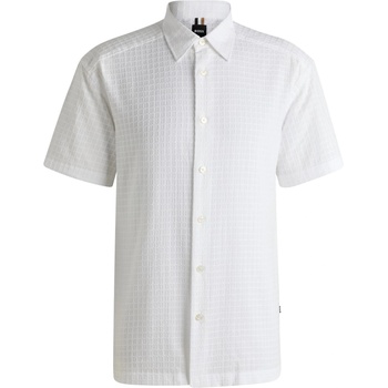 HUGO BOSS Men's HBB C CORY Plain Short-Sleeve Shirt - White 100