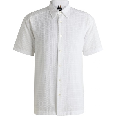 HUGO BOSS Men's HBB C CORY Plain Short-Sleeve Shirt - White 100