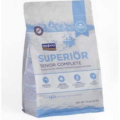 Fish4Dogs Senior Large Superior losos so zemiakmi 1,5 kg