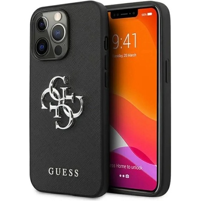 GUESS Калъф Guess Saffiano 4G Metal Logo за iPhone 13 Pro / 13 6.1" - черен (3666339024093)