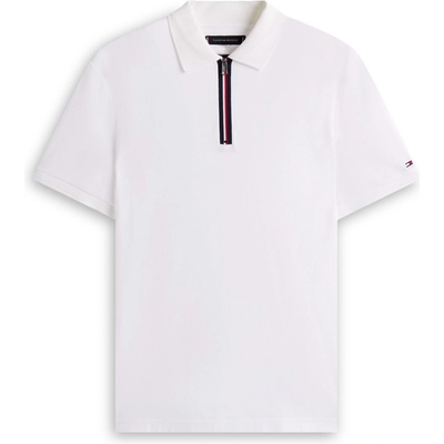 Tommy Hilfiger Блуза с яка Tommy Hilfiger Signature Zip Placket Polo Shirt - White YBR