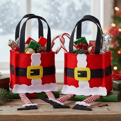 Vianočná dekoratívna darčeková taška - Santa